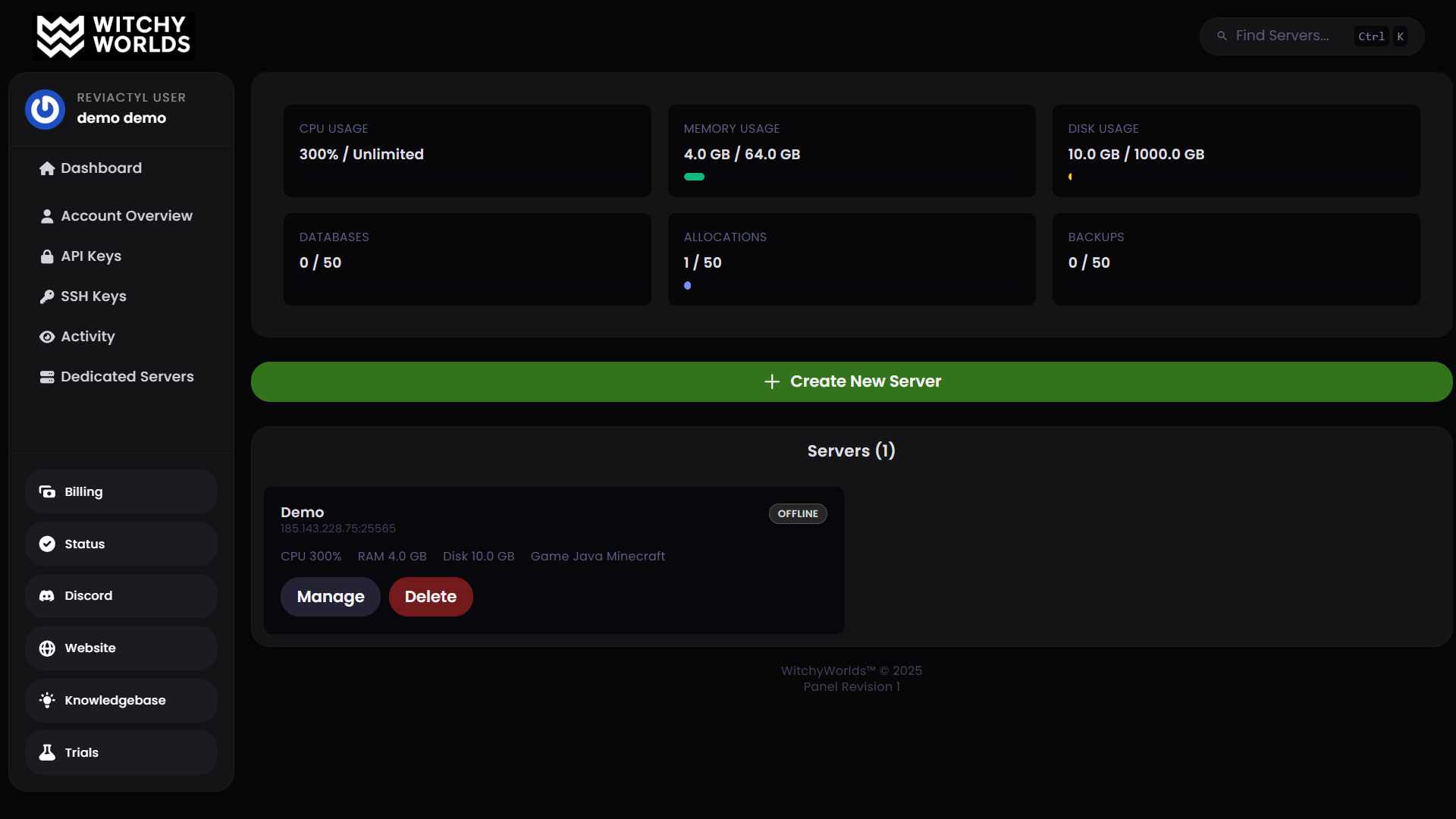 Dedicated Server Manager